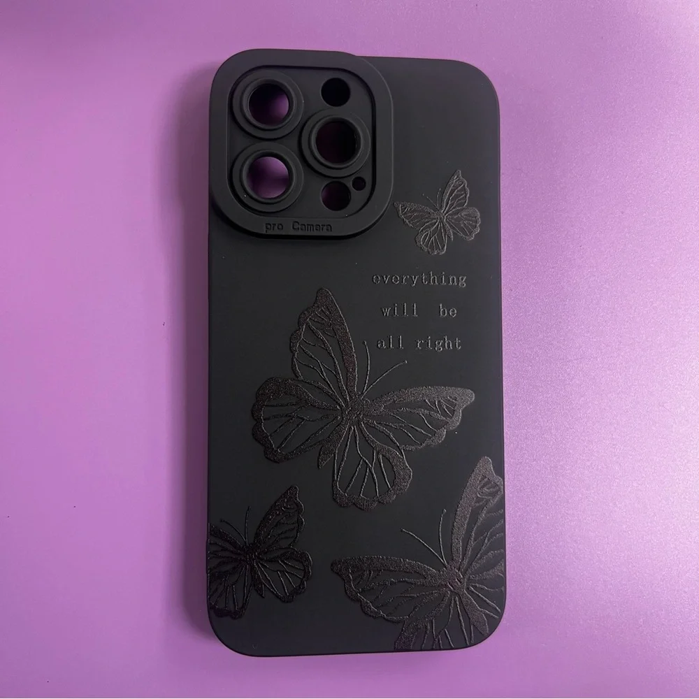 Black butterfly iPhone 13 Pro case #iphonemax #butterflycase